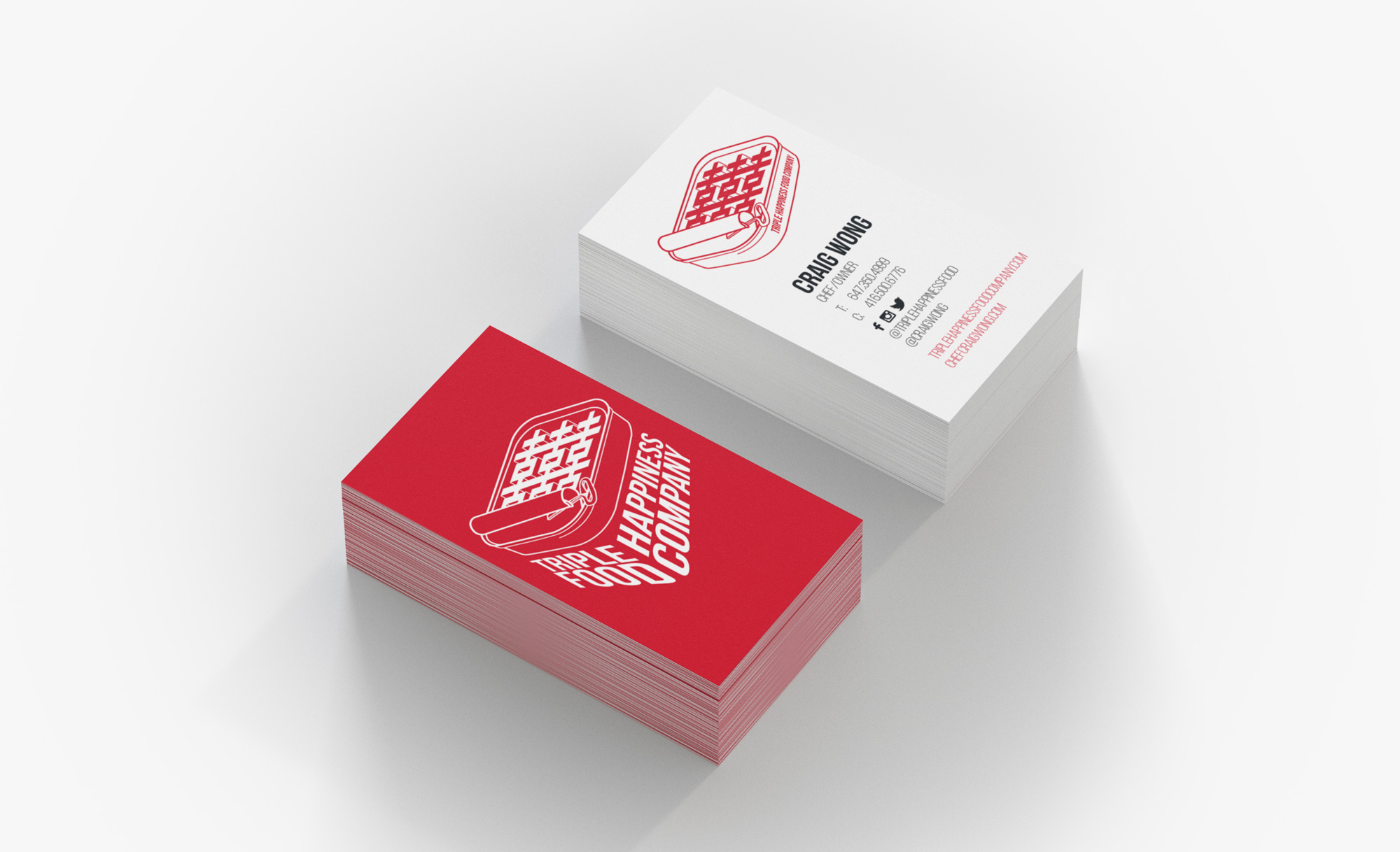 Triple Happiness Food Company business card designed by Elsie Lam
